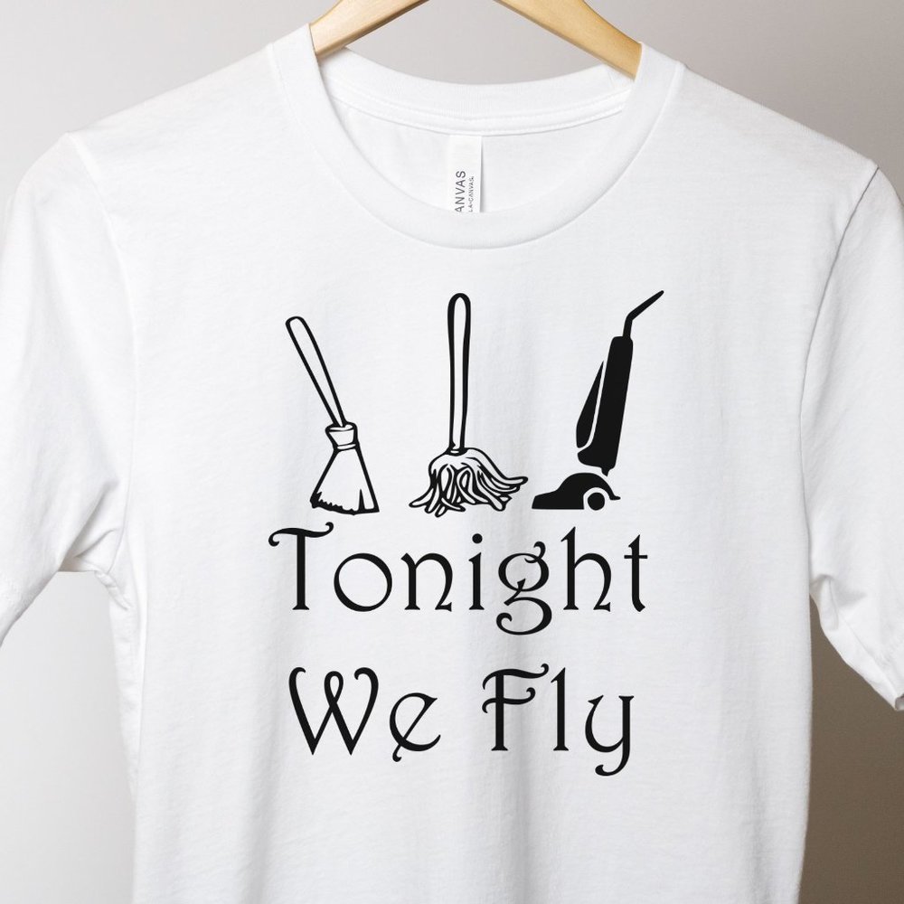 Tonight We Fly Hocus Pocus Shirt Halloween Shirt Unisex Cotton Tee - Picture 1 of 1